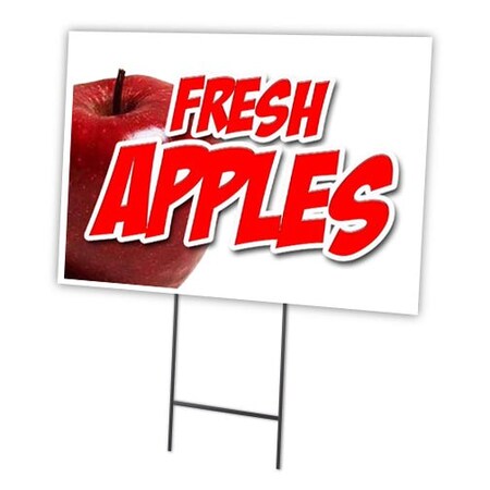 Signmission Fresh Apples Yard Sign & Stake outdoor plastic coroplast window, C-1216-DS-Fresh Apples C-1216-DS-Fresh Apples